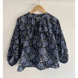 Apiece Apart Blue Paisley Cotton Top